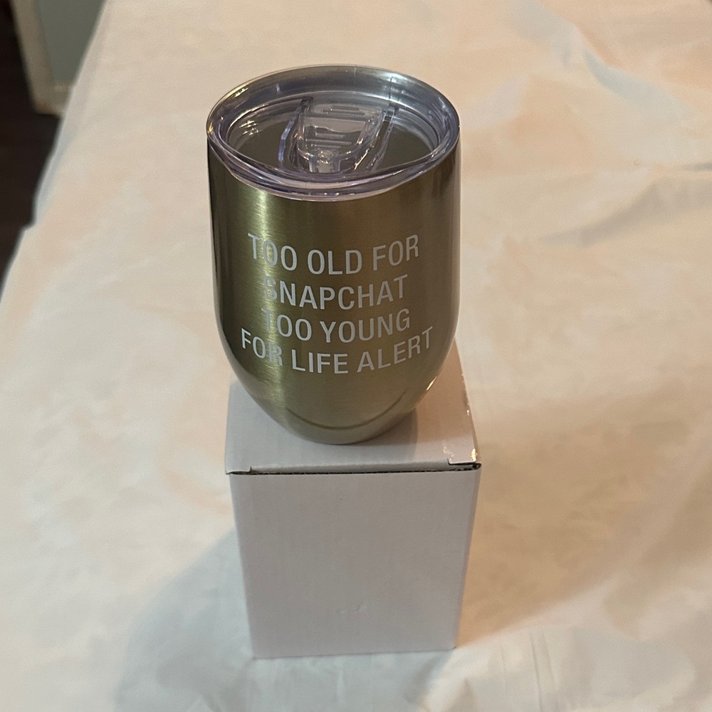 Too Old Insulated Wine Glass